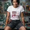 Pink Electronics Tools Layout T-Shirt | Circuit Kit, Soldering Gear